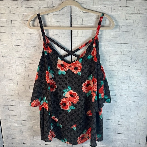 Torrid floral spaghetti strap adjustable tank top layered top feminine plus size - Picture 1 of 10